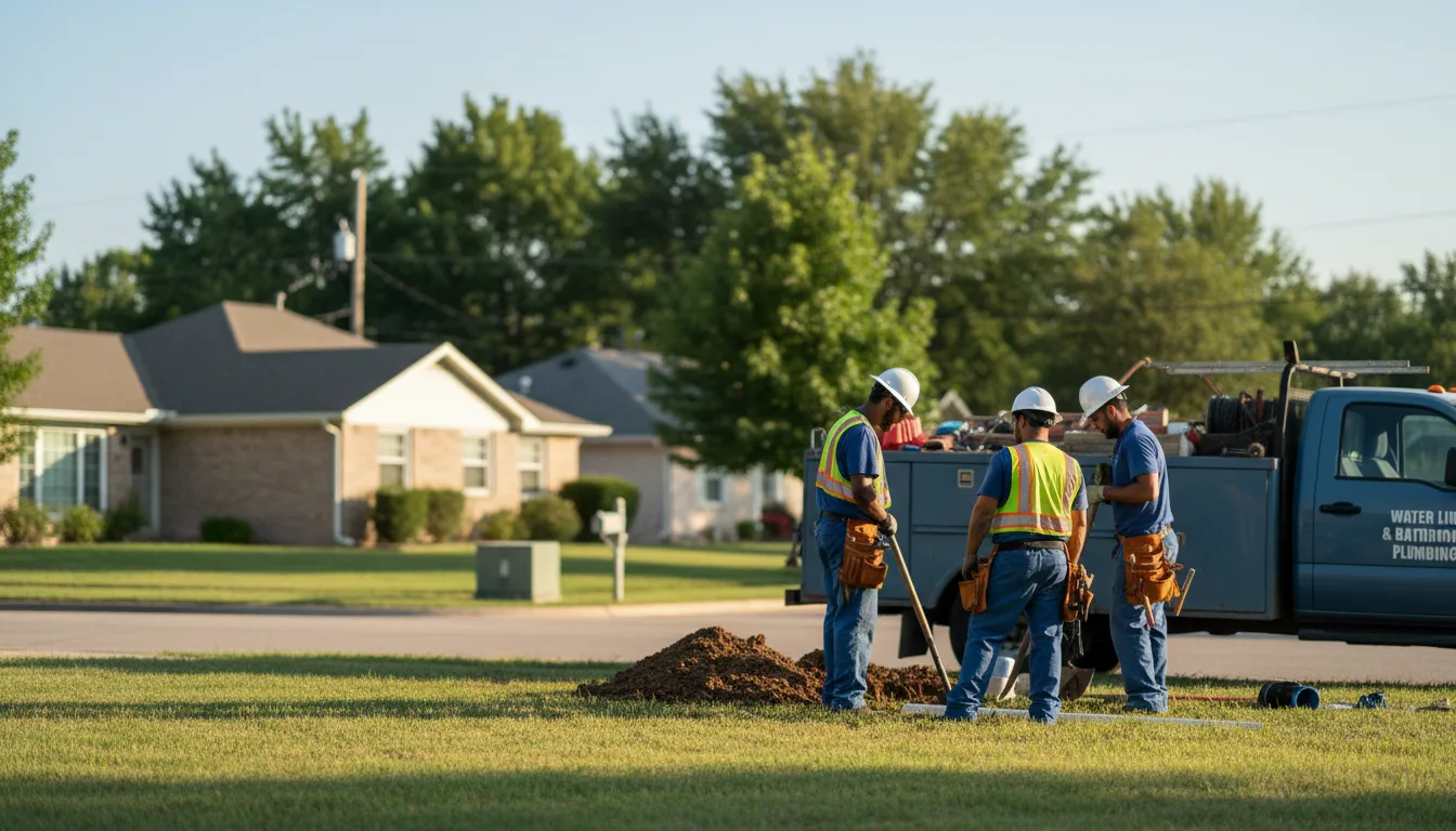 Residential water line and bathroom plumbing service in Bossier City, LA